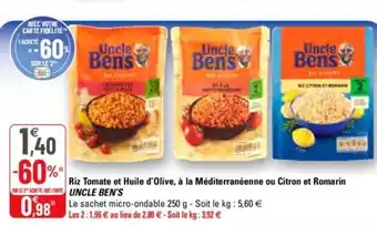 G20 Riz Tomate et Huile d'Olive offre