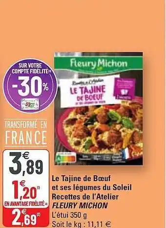 G20 Le tajine de bœuf et ses légumes du soleil recettes de l'atelier fleury michon offre