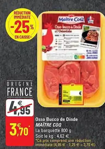 G20 Osso bucco de dinde maître coq offre