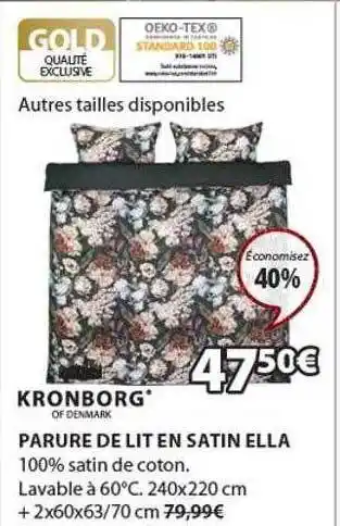 JYSK Kronborg parure de lit en satin ella offre