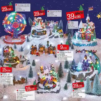 Kandy Manège 24 led, village de noël 14 led, villa 22 led, village de noël avec led, fontaine avec père noël 20 led, scénette de vi offre