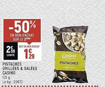 Pistaches grillées & salées casino