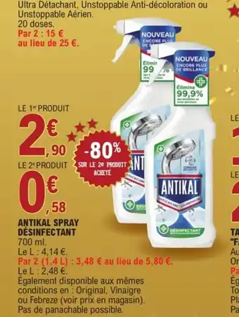 E.Leclerc Antikal Spray Désinfectant offre