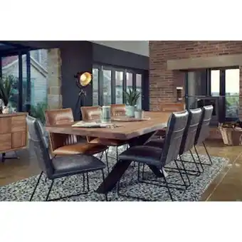 Pier Import Table salle à manger bois métal pieds en x 180 cm oka offre