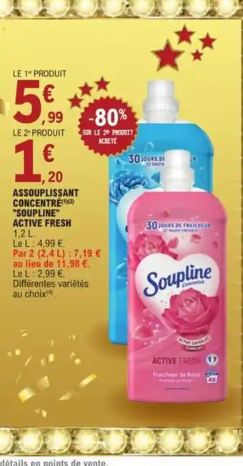 E.Leclerc Assouplissant Concentré Soupline Active Fresh offre