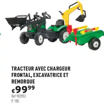 Trafic Tracteur Avec Chargeur Frontal Excavatrice Et Remorque offre