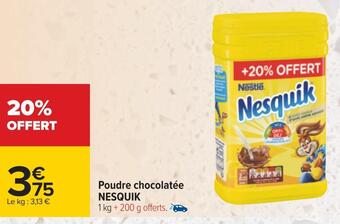 Carrefour Nesquik poudre chocolatée offre