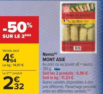 Carrefour Mont asie nems offre
