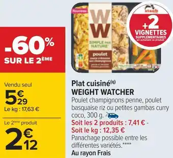 Carrefour Weight watcher plat cuisiné offre