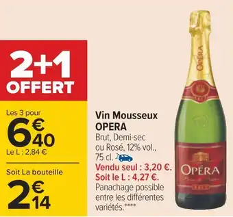 Carrefour Opéra vin mousseux offre