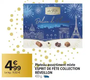Carrefour Esprit de fête plateau assortiment mixte collection réveillon offre