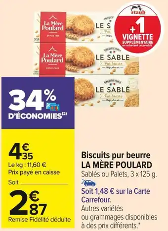 Carrefour Market La mère poulard biscuits pur beurre offre