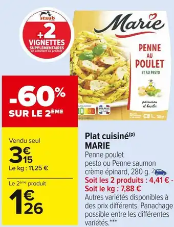 Carrefour Market Marie plat cuisiné offre