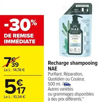 Carrefour Market Nae recharge shampooing offre