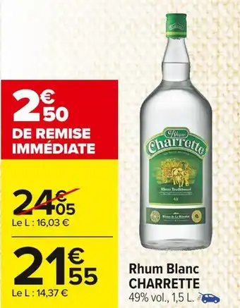 Charrette rhum blanc