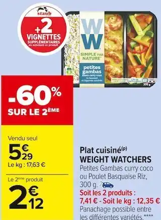 Carrefour Market Weight watchers plat cuisiné offre