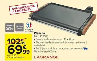 Carrefour Market Lagrange plancha offre