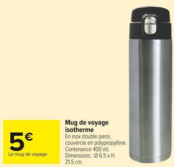 Carrefour Market Mug de voyage isotherme offre