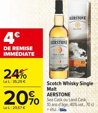 Carrefour Market Aerstone scotch whisky single malt offre
