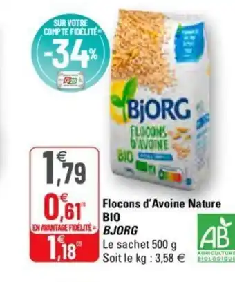 G20 Flocons d'Avoine Nature Bio offre