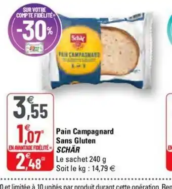 G20 Pain Campagnard Sans Gluten offre
