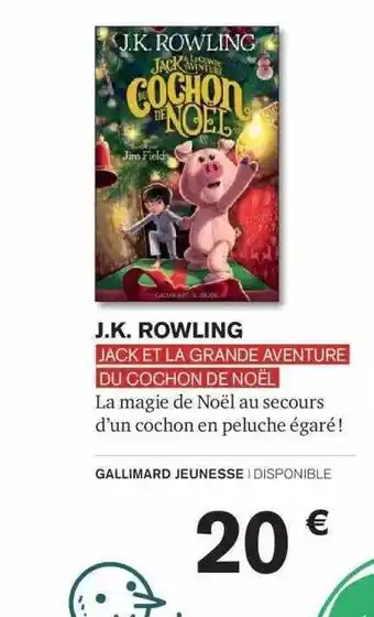 Carrefour Jk rowling jack et la grande aventure du cochone de noёl offre
