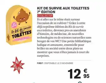 Carrefour Kit de survie aux toilettes 7e édition collectif offre