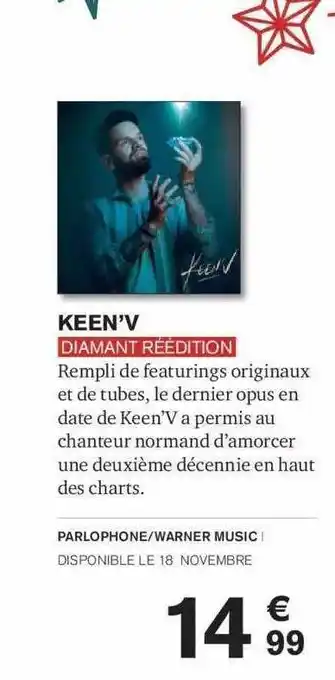 Carrefour Keen'v diamant réédition offre