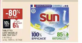Casino Shop Tablettes lave-vaisselle sun tout en 1 offre