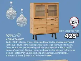 JYSK Royaloak vitrine sandby offre