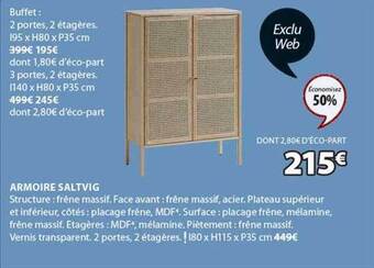 JYSK Armoire saltvig offre