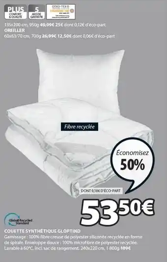 JYSK Couette synthétique gloptind offre