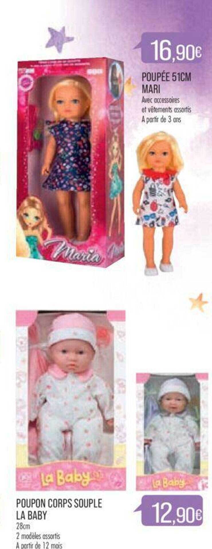 poupon avec cheveux au corps souple