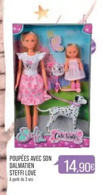 Match Poupée avec son dalmatien steffi love offre