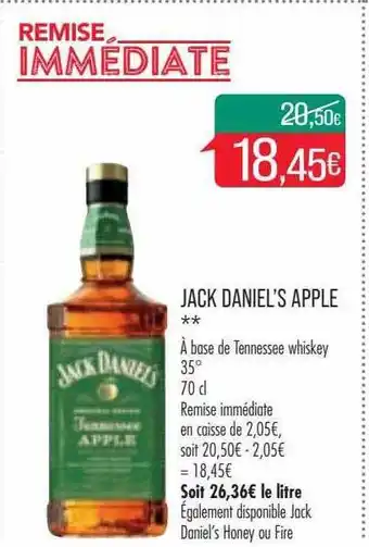 Match Jack daniel's apple offre