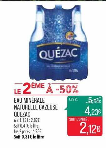 Match Eau minérale naturelle gazeuse quézac offre