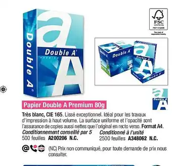 Plein ciel Papier double a premium 80 g offre