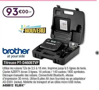 Plein ciel Titreuse pst-d460btvp brother at your side offre