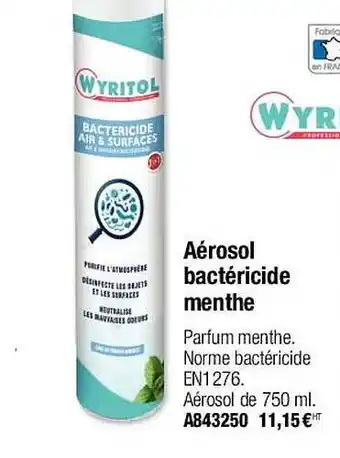 Plein ciel Aérosol bactéricide menthe wyritol offre