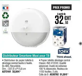 Plein ciel Distributeur smartone maxi pour t8 tork offre