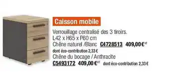 Plein ciel Caisson mobile offre