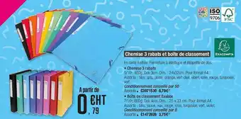 Chemise 3 rabats et boîte de classement exacompta