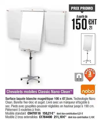 Chevalets mobiles classic nano clean nobo