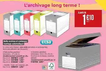 BoĂźte archive et conteneur montage automatique elba