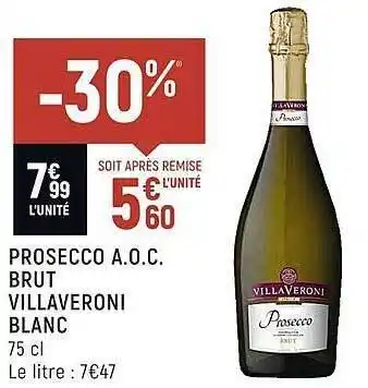 Spar Prosecco a.o.c. brut villaveroni blanc offre