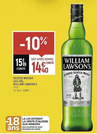 Spar Scotch whisky 40% vol. william lawson's offre