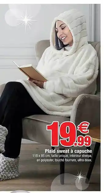 Bazarland Plaid sweat à capuche offre