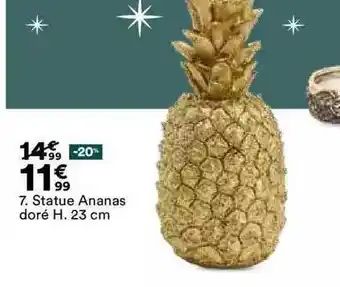 BUT Statue ananas doré h. 23 cm offre