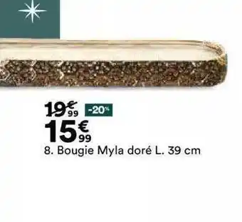 BUT Bougie myla doré l. 39cm offre