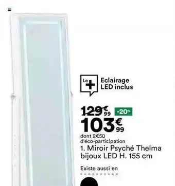 BUT Miroir psyché thelma bijoux led h. 155cm offre